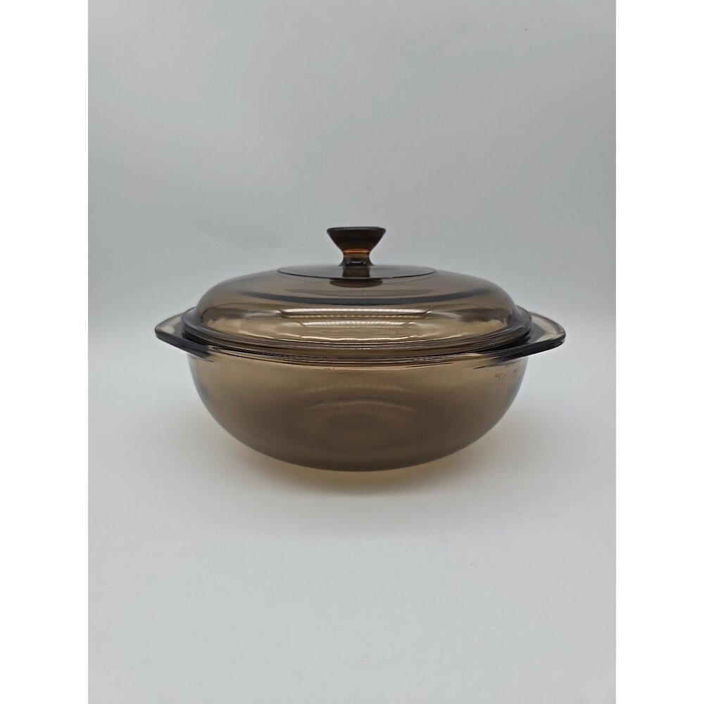 Vintage Pyrex Fireside 023-N Amber 1.5 Quart Round Covered Casserole w/ 623C Lid